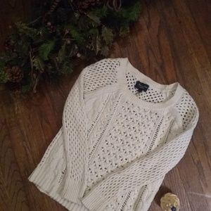 White knit sweater
